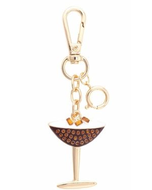 Canvas Style Espresso Martini Enamel Bag Charm - White