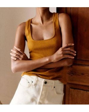 Sezane Juan Knit Vest Top - Brown
