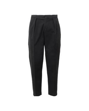 Briglia 1949 Portobello Pleated Cotton Gabardine Pants - Black