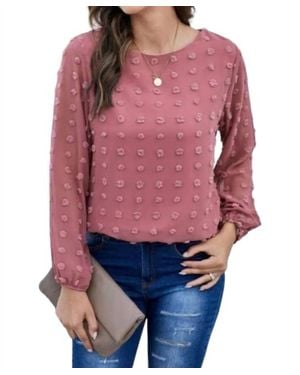 Shiying Swiss Dot Blouse - Red