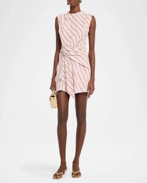 A.L.C. Dion Stripe Draped Mini Dress - Pink