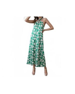 Tyche Modern Geo Cut Out Maxi Dress - Green