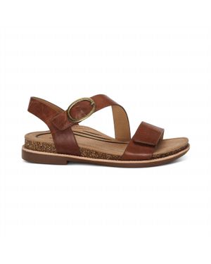 Aetrex Tamara Asymmetrical Quarter Strap Sandal - Brown