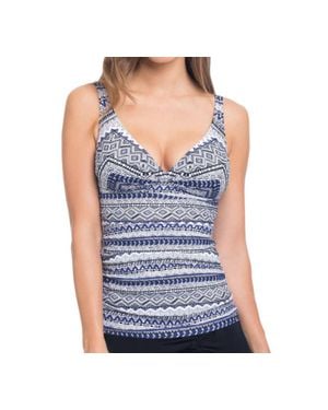 Gottex D-Cup Cross Over Tankini Top - Blue