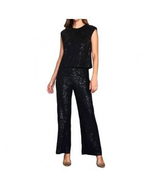 Skies Are Blue Sequins Semi-Flare Pant - Black