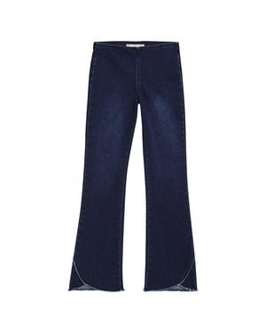 Tractr Jeans Mid Rise Clean Front Pull-On Flare Jean - Blue