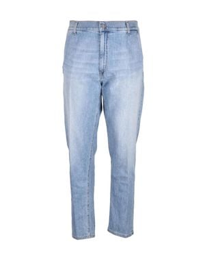 Dondup Light Brian Carrot Fit Cotton Jeans - Blue