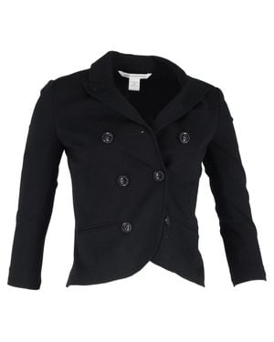 Diane von Furstenberg Double Breasted Button Blazer - Black