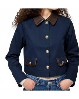 French Connection Contrast Trim Two Pocket Jacket - Blue