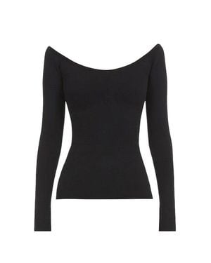 Ferragamo Ferragamo Off-Shoulder Long-Sleeve Top - Black