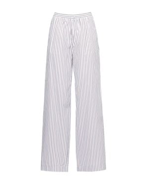 Loulou de Saison Cisco Cotton Striped Wide-Leg Pants - White