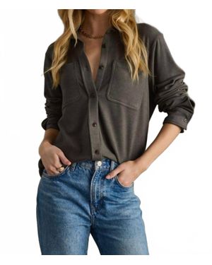 Panache Super Soft Button Up Shirt Top - Black
