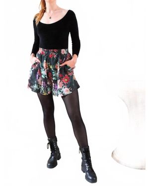 Candice Held Dolores Silk Georgette Shorts - Black