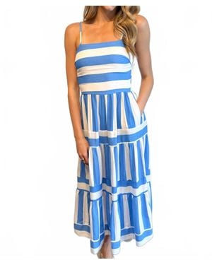 Olivaceous Lina Stripe Maxi Dress - Blue