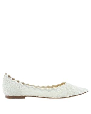 Jimmy Choo Love Flat Ivory Ballerina Flats - Metallic