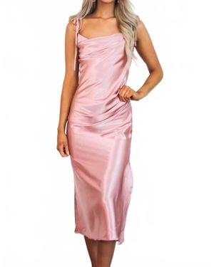 Cinderella Divine Racing Hearts Satin Midi Dress - Pink
