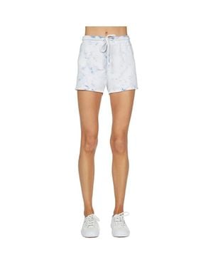 Michael Lauren Vito Marbled Sweatshorts Cotton Drawstring Jzz325 - White