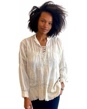 Johnny Was Feather Lara Blouse - Metallic