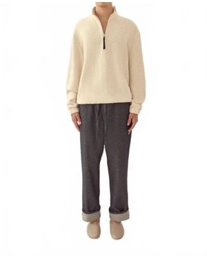 Commas Textured Cotton Pullover - Natural