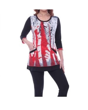 parsley & sage Barbara Pocket Panel Tunic - Red