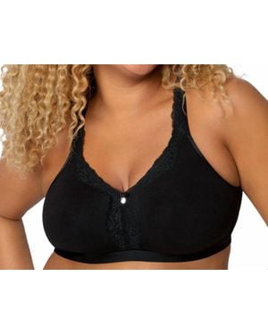 Curvy Couture Cotton Luxe Unlined Wireless Bra - Black