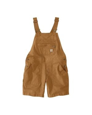 Carhartt Rugged Flex Shortall Canvas Relaxed Fit Kfc1055 - Brown
