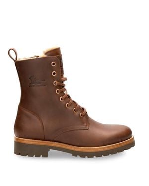 Panama Jack Frisia B10 Bark Waterproof Leather Combat Boots - Brown