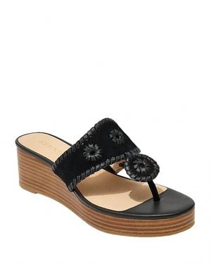Jack Rogers Jacks Mid Wedge Platform Thong Sandals - Brown
