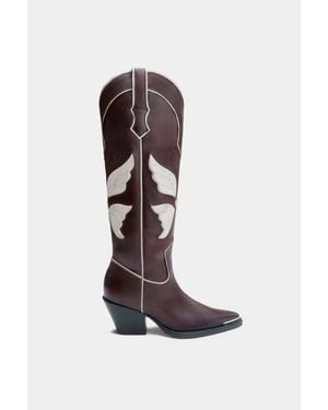 Dante Shoes Leather Western Boots - White