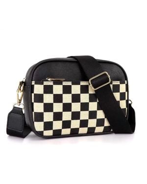 The Lyrical Spirit Checkered Shoulder Purse - Black