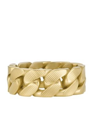 Fossil Harlow Linear Texture Chain-Tone Stainless Steel Band Ring - Metallic