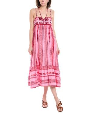 Harper Crocheted Bust Midi Dress - Pink