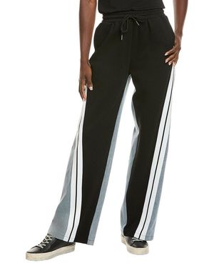 Gracia Garnished Denim Tracksuit Pant - Black