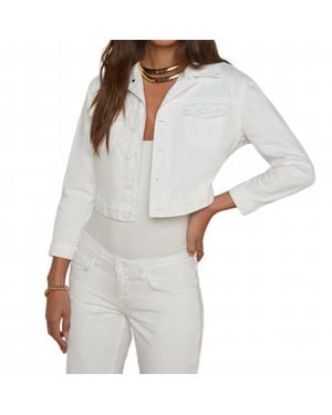 L'Agence Koda Cropped Denim Jacket - White