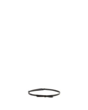 Plan C Bow Detail Patent Leather Belt - White