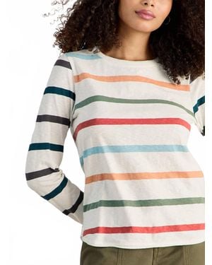 White Stuff Clara Long Sleeve Stripe Tee - Gray