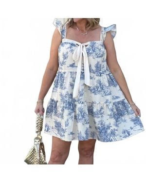 AUREUM Toile Mini Dress - Blue
