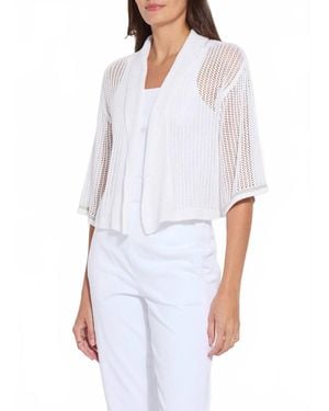 Lyssé Elera Linen Mesh Cardigan - White
