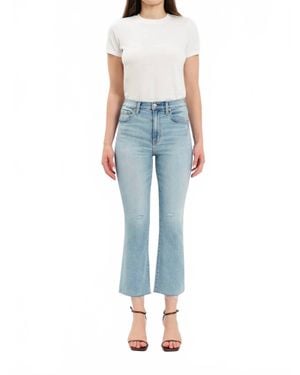 DAZE Shy Girl High Rise Crop Flare Jeans - Blue