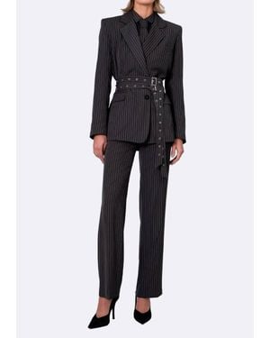 NonChalant Label Harlow Stripe Pant - Black