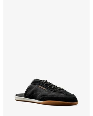 Michael Kors Nolan Nylon And Suede Mule - Black