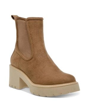 Dolce Vita Tobias Boots Truffle Lug Sole Platform Chelsea Lion466 - Brown
