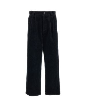 A.P.C. Pleated Tapered Cotton Corduroy Pants - Black