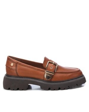 Xti Carmela Leather Collection Penny Loafers By - Brown
