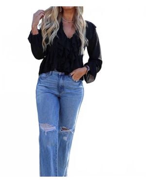 Evenuel Dallas Ruffle Tie Blouse - Blue