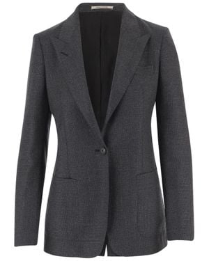 Tagliatore Wool Blazer With Pointed Lapels - Black