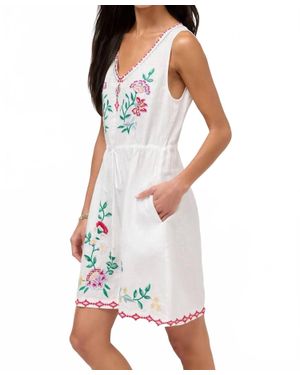 Johnny Was Drawstring Tank Dress - White