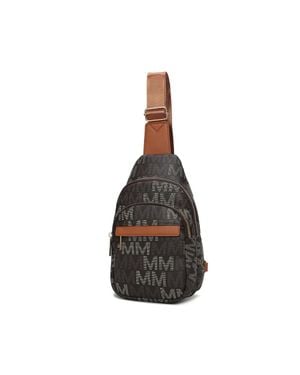 MKF Helaena M Logo Printed Vegan Leather Sling Bag By Mia K - Brown