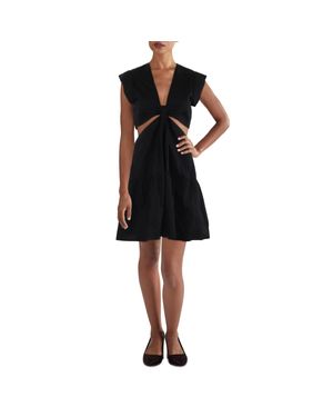 Steve Madden Amanda Cotton Cut-Out Mini Dress - Black