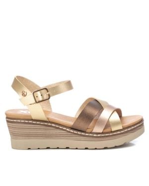 Xti Wedge Strappy Sandals - Metallic